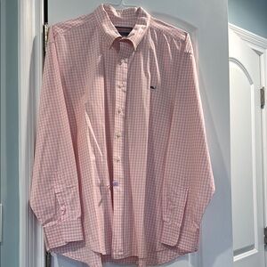 Vineyard Vines Men's Pink Gingham Shirt XXL